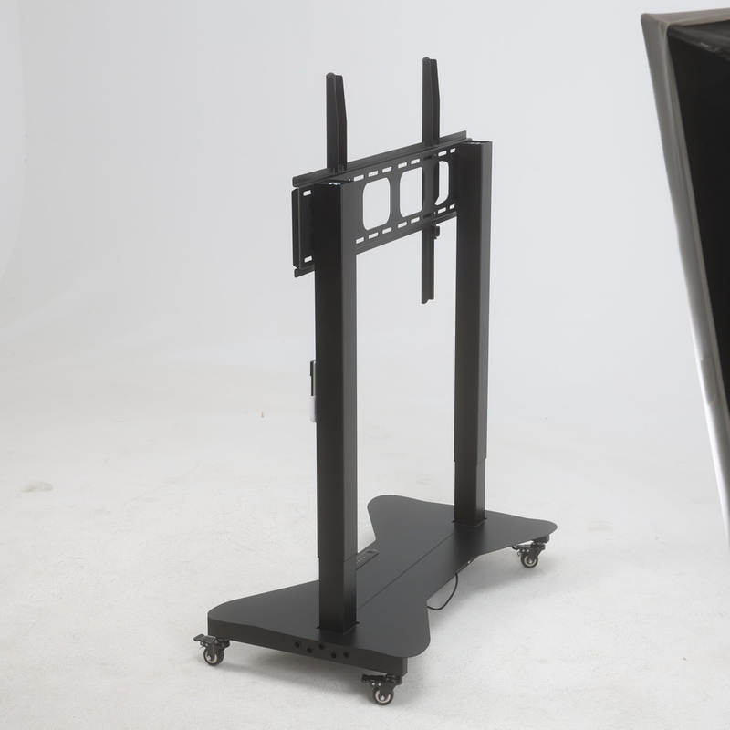 Rear angled view showing the robust VESA mounting bracket designed for 65 to 100 inch screens on the 2YDTV(D) stand.
