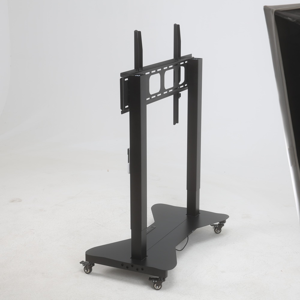 Rear angled view showing the robust VESA mounting bracket designed for 65 to 100 inch screens on the 2YDTV(D) stand.