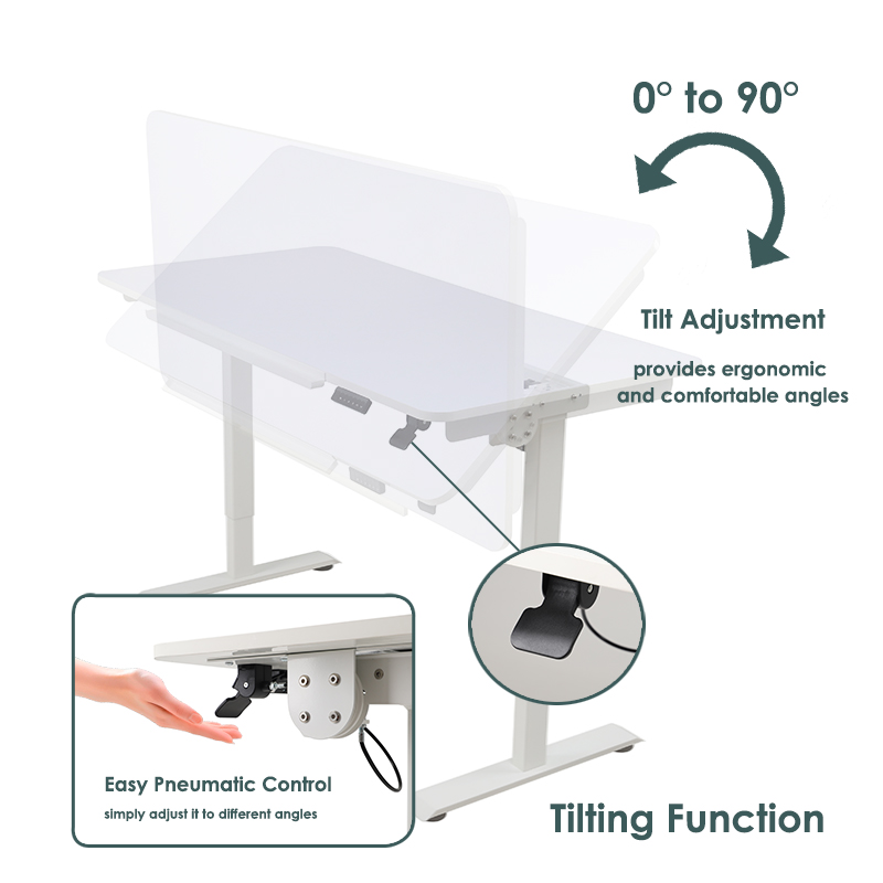 0 to 90 degree pneumatic tilt adjustment mechanism