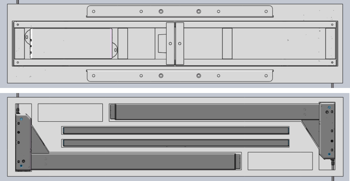 Split packing arrangement for an electric standing desk frame