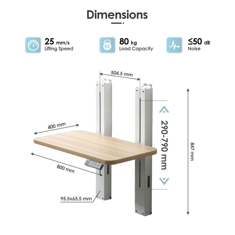 WM-2I1 lifting column dimensions