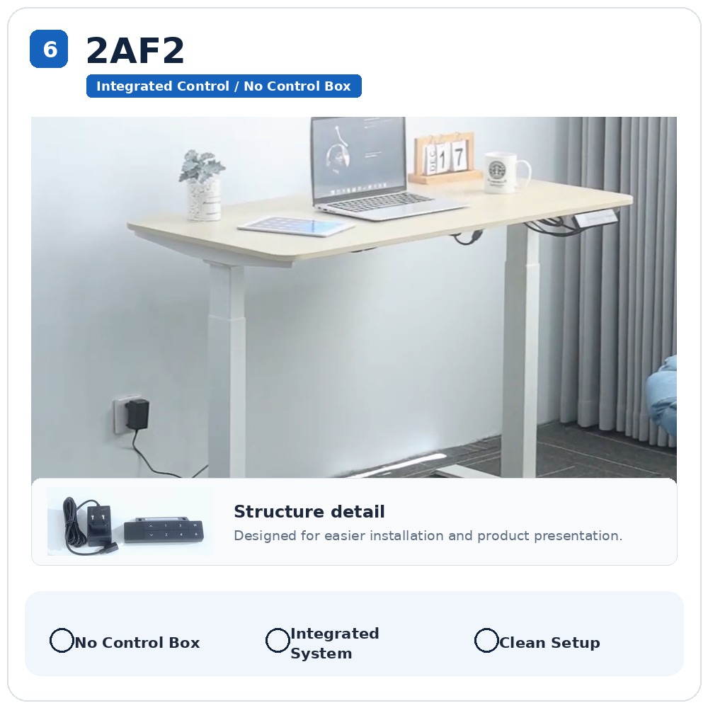 2AF2 integrated control dual motor standing desk frame with no separate control box