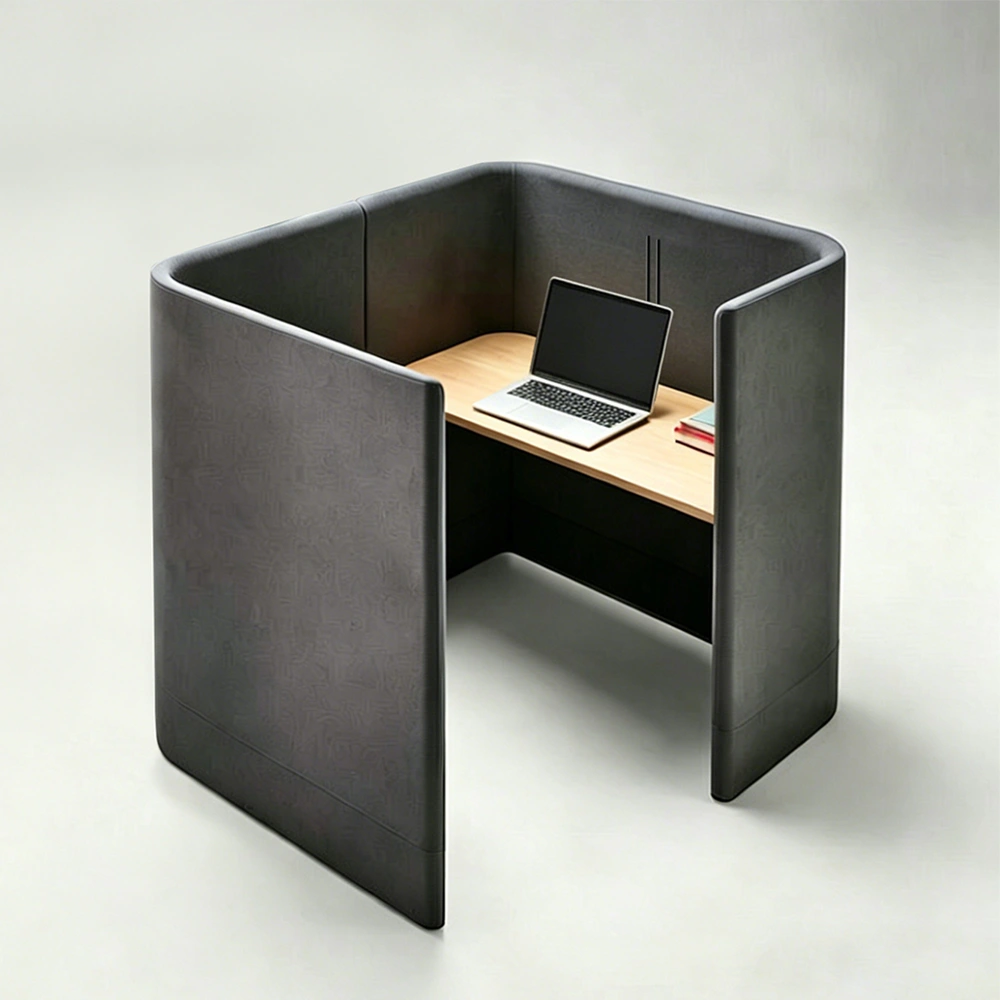 Wall mounted height adjustable workstation for shared office area
