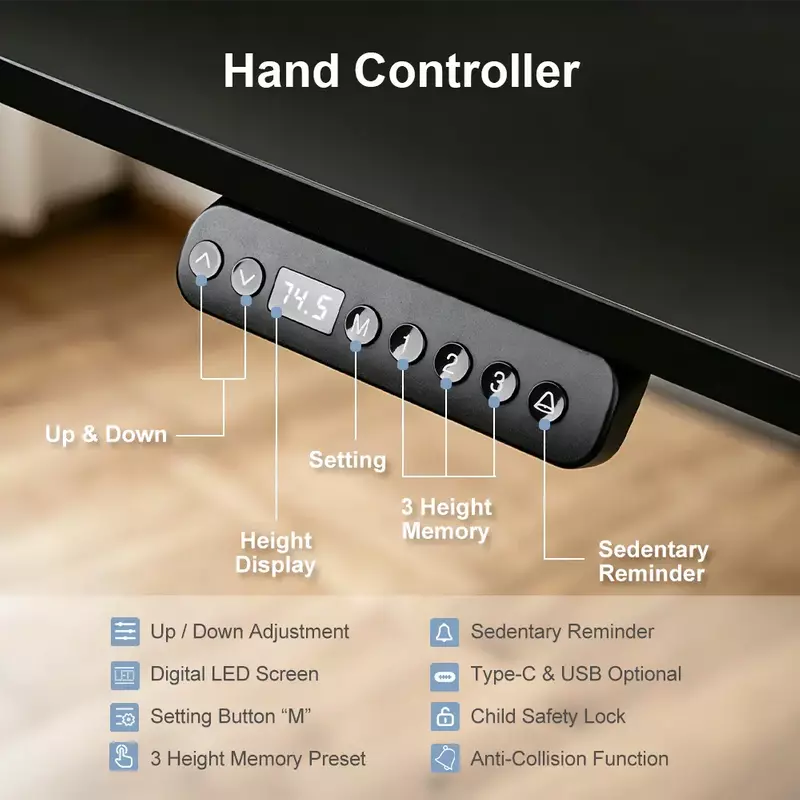 NATE 3JRF2 smart hand controller with LED display and memory presets