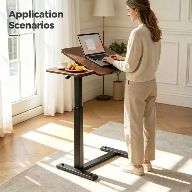 GT-SR-65-B-D pneumatic height adjustable table for sitting and standing