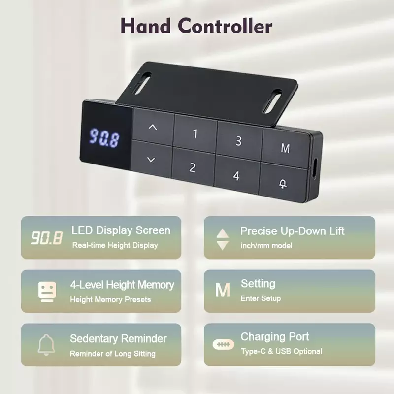 2SACRF2 gaming desk controller with four memory presets