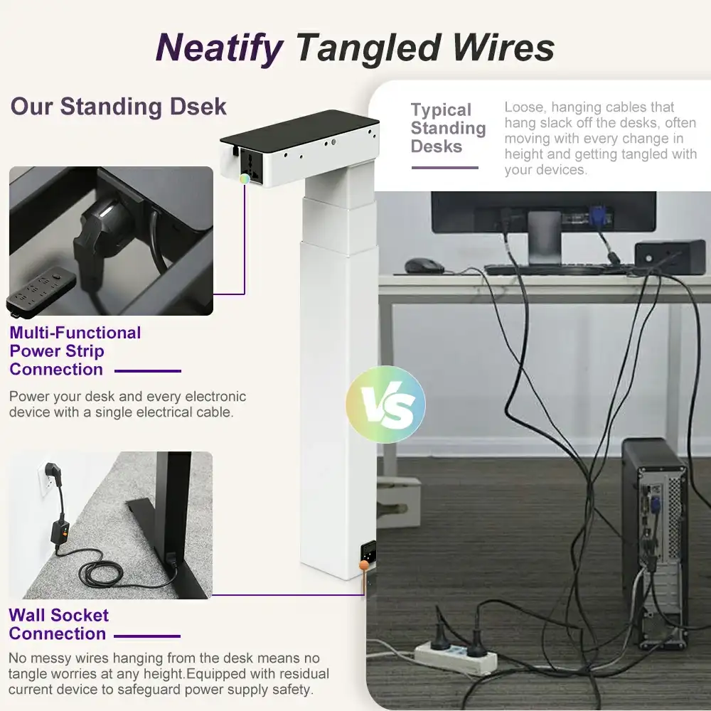 Integrated cable management gaming desk with concealed wiring