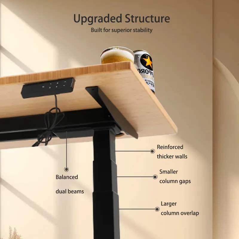 upgraded structure on our sit to stand desk