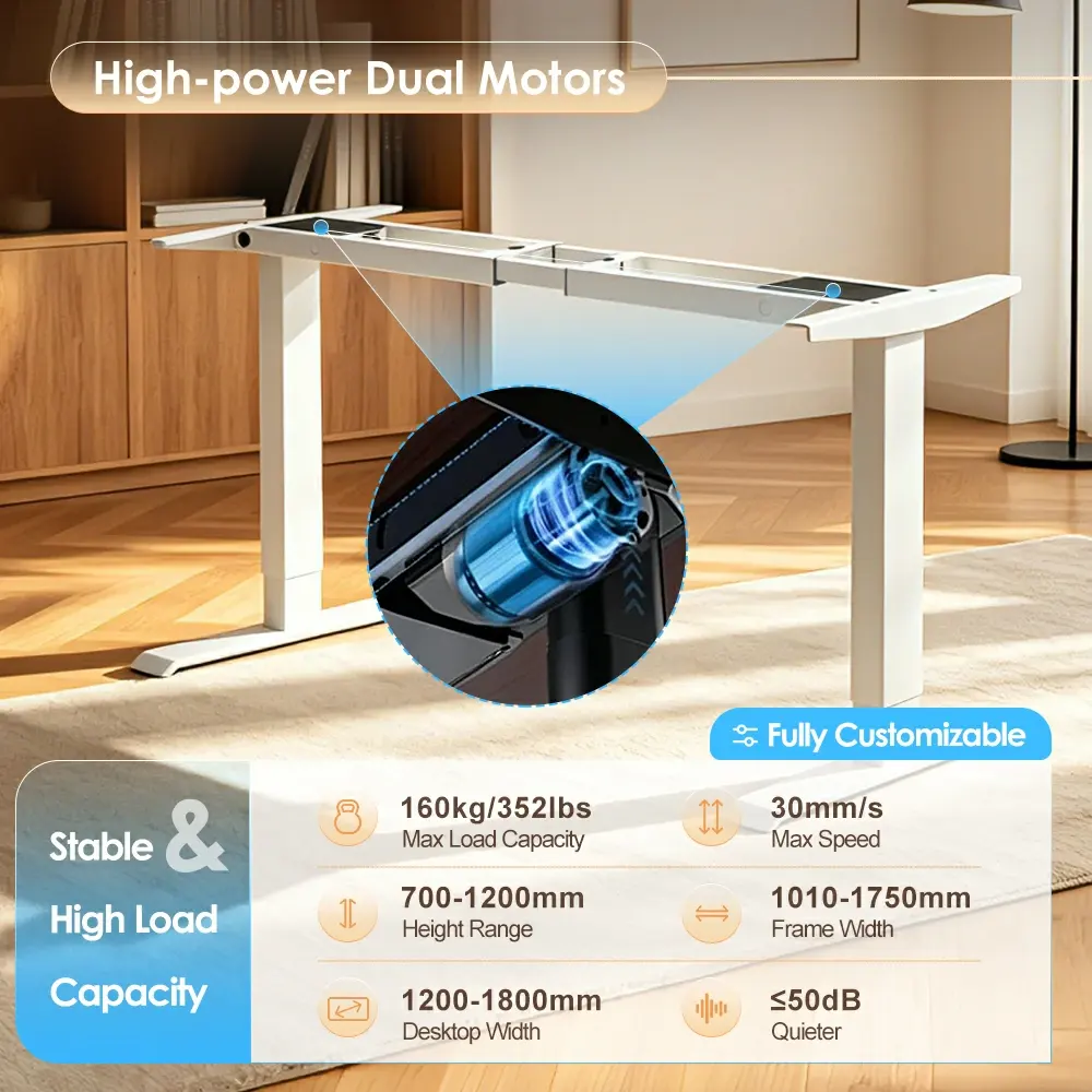 NT33-2JRF2 high power dual motor standing desk frame key highlights