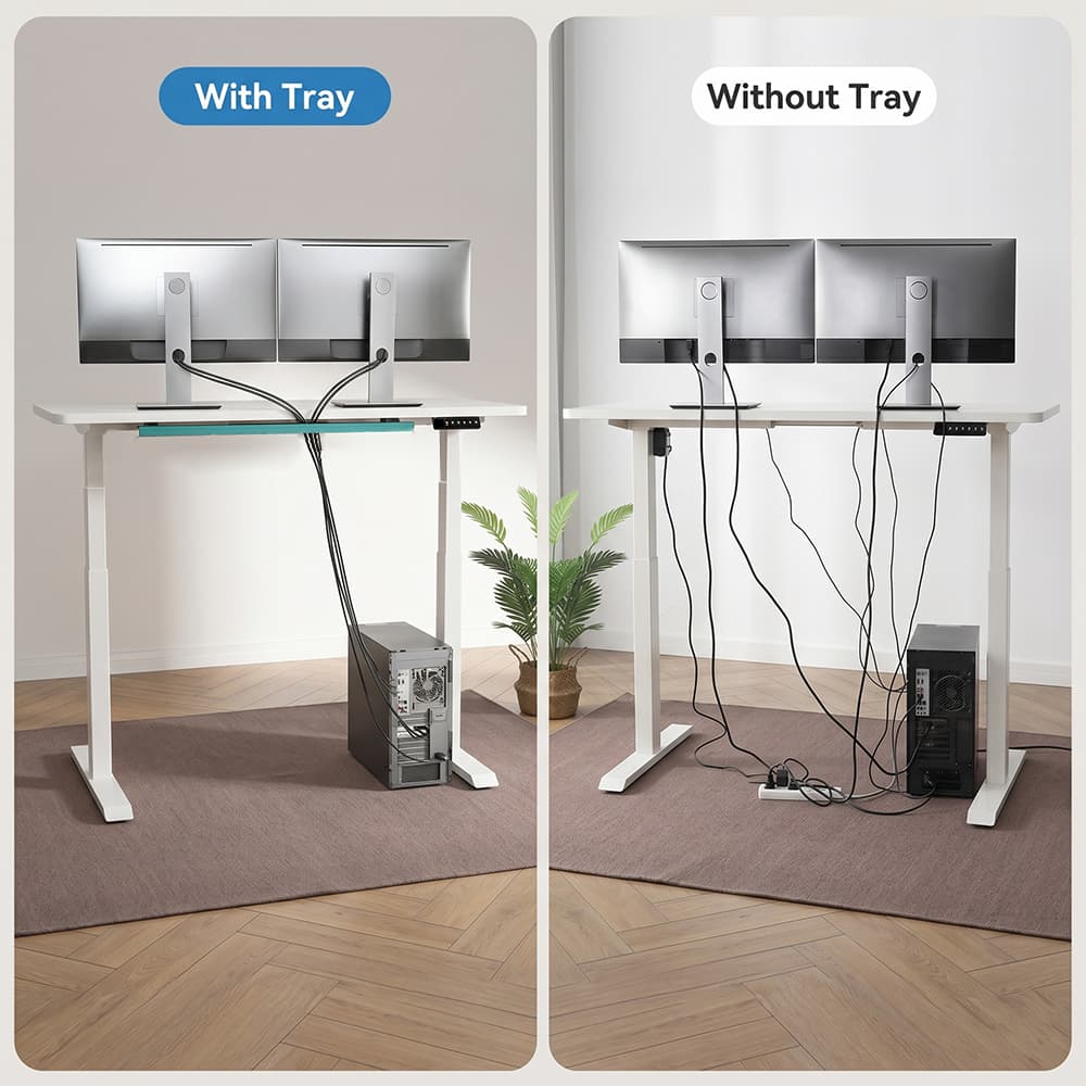 NATE 2AF3 standing desk with magnetic cable tray option
